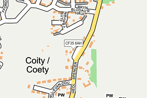 CF35 6AH map - OS OpenMap – Local (Ordnance Survey)