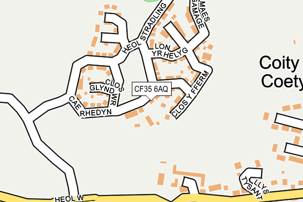 CF35 6AQ map - OS OpenMap – Local (Ordnance Survey)