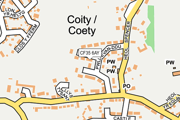 CF35 6AY map - OS OpenMap – Local (Ordnance Survey)