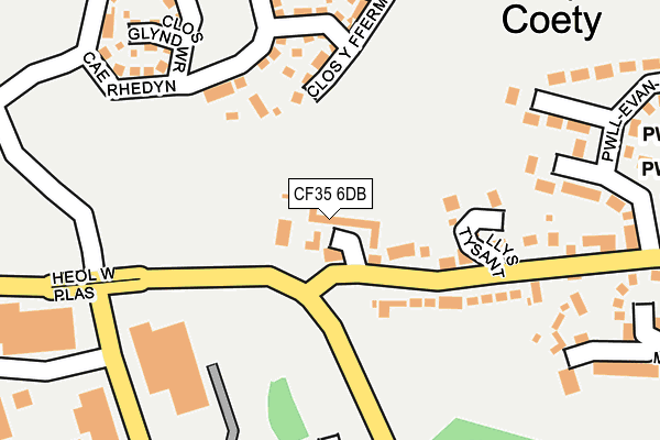 CF35 6DB map - OS OpenMap – Local (Ordnance Survey)