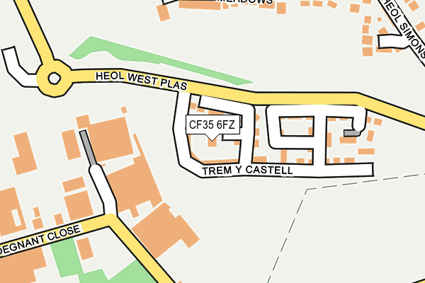 CF35 6FZ map - OS OpenMap – Local (Ordnance Survey)
