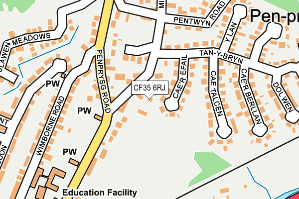 CF35 6RJ map - OS OpenMap – Local (Ordnance Survey)