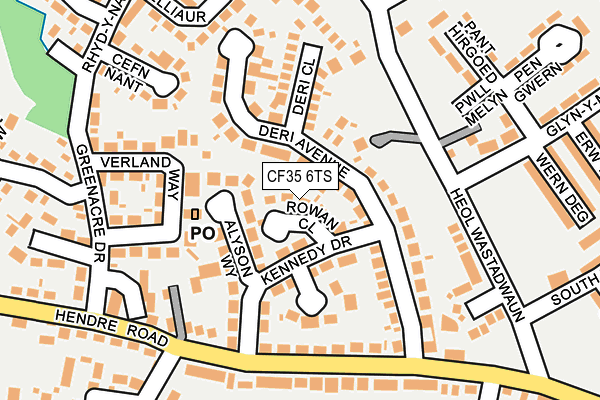 CF35 6TS map - OS OpenMap – Local (Ordnance Survey)