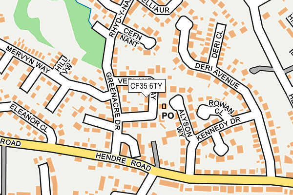 CF35 6TY map - OS OpenMap – Local (Ordnance Survey)