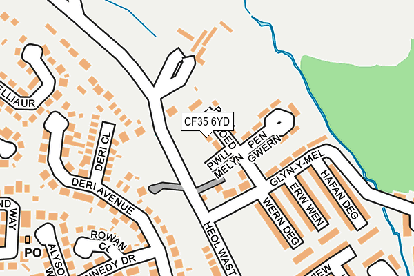 CF35 6YD map - OS OpenMap – Local (Ordnance Survey)