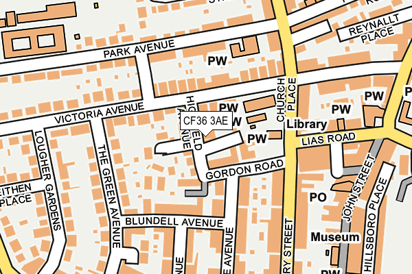 CF36 3AE map - OS OpenMap – Local (Ordnance Survey)