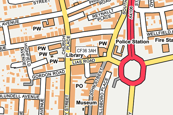 CF36 3AH map - OS OpenMap – Local (Ordnance Survey)