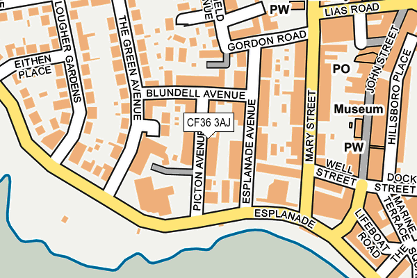 CF36 3AJ map - OS OpenMap – Local (Ordnance Survey)