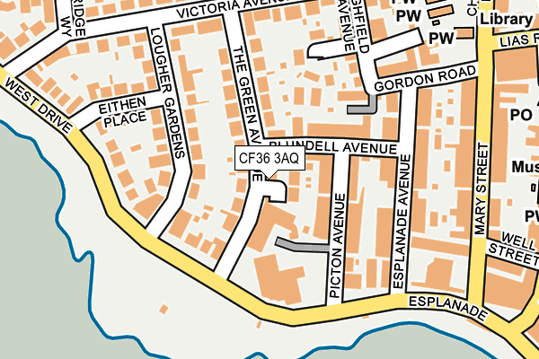 CF36 3AQ map - OS OpenMap – Local (Ordnance Survey)