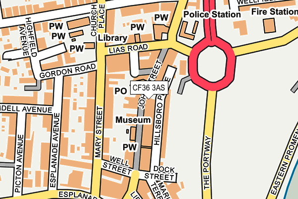 CF36 3AS map - OS OpenMap – Local (Ordnance Survey)