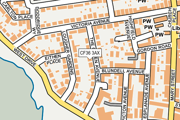 CF36 3AX map - OS OpenMap – Local (Ordnance Survey)