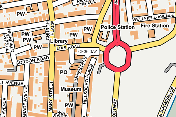 CF36 3AY map - OS OpenMap – Local (Ordnance Survey)