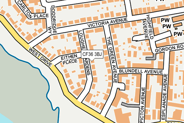CF36 3BJ map - OS OpenMap – Local (Ordnance Survey)