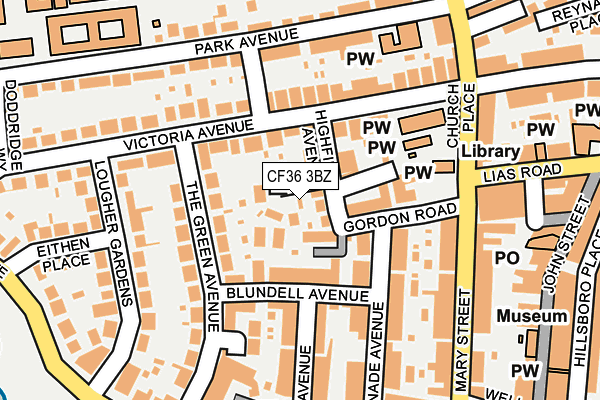 CF36 3BZ map - OS OpenMap – Local (Ordnance Survey)