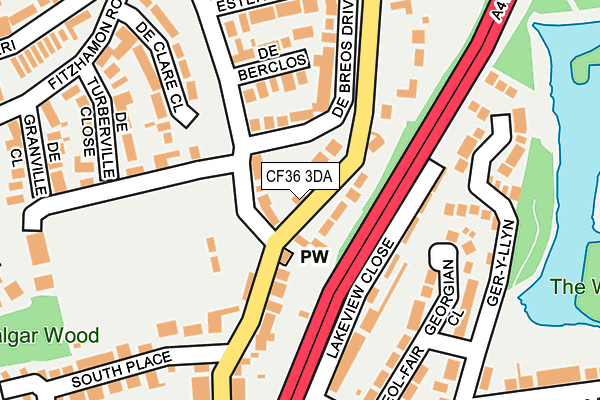 CF36 3DA map - OS OpenMap – Local (Ordnance Survey)