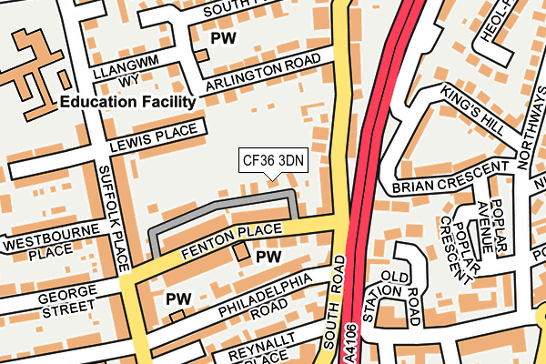 CF36 3DN map - OS OpenMap – Local (Ordnance Survey)