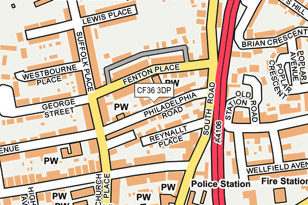 CF36 3DP map - OS OpenMap – Local (Ordnance Survey)