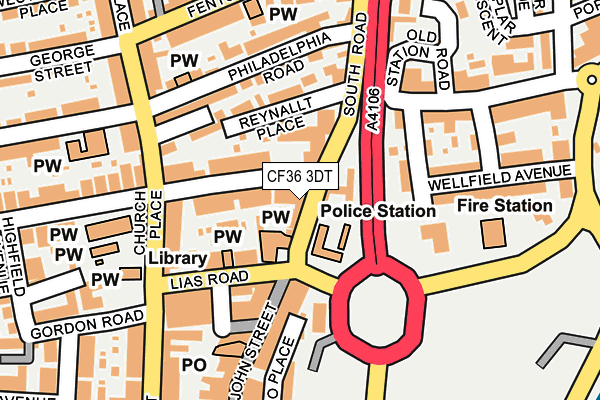 CF36 3DT map - OS OpenMap – Local (Ordnance Survey)