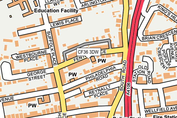 CF36 3DW map - OS OpenMap – Local (Ordnance Survey)