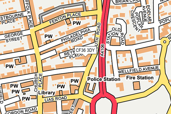 CF36 3DY map - OS OpenMap – Local (Ordnance Survey)