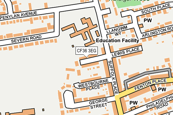 CF36 3EG map - OS OpenMap – Local (Ordnance Survey)