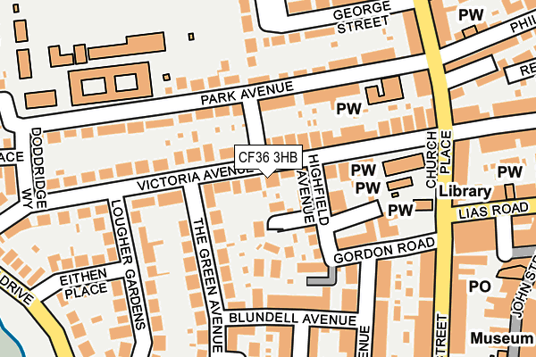 CF36 3HB map - OS OpenMap – Local (Ordnance Survey)