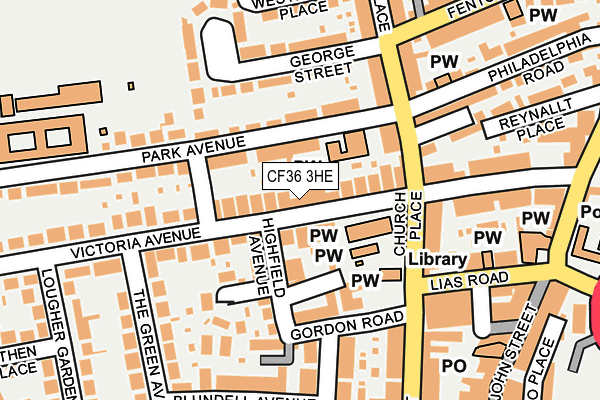 CF36 3HE map - OS OpenMap – Local (Ordnance Survey)