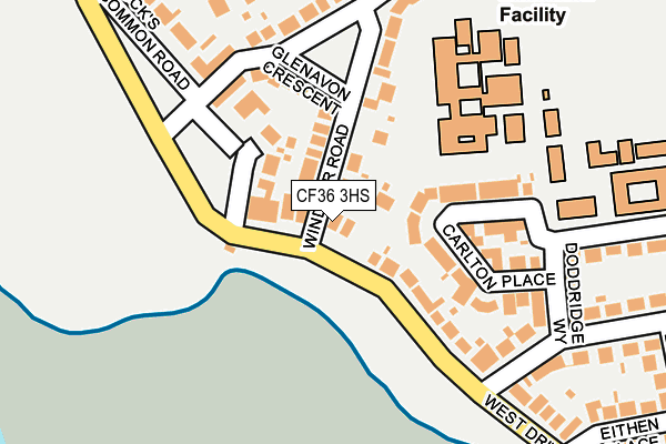 CF36 3HS map - OS OpenMap – Local (Ordnance Survey)