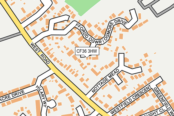 CF36 3HW map - OS OpenMap – Local (Ordnance Survey)