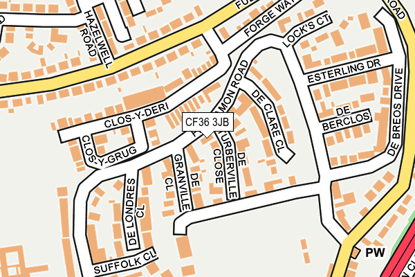 CF36 3JB map - OS OpenMap – Local (Ordnance Survey)