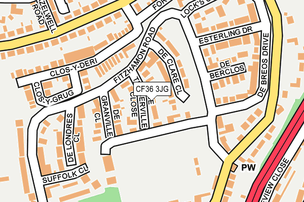 CF36 3JG map - OS OpenMap – Local (Ordnance Survey)