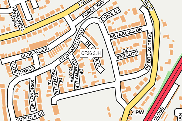 CF36 3JH map - OS OpenMap – Local (Ordnance Survey)