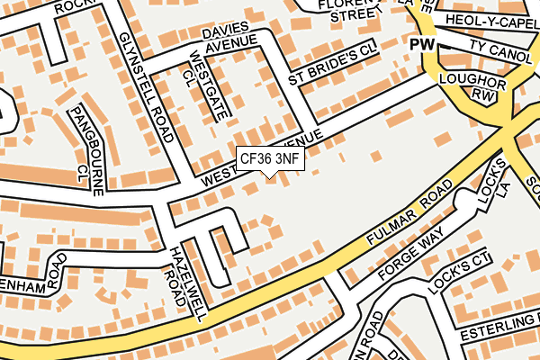 CF36 3NF map - OS OpenMap – Local (Ordnance Survey)