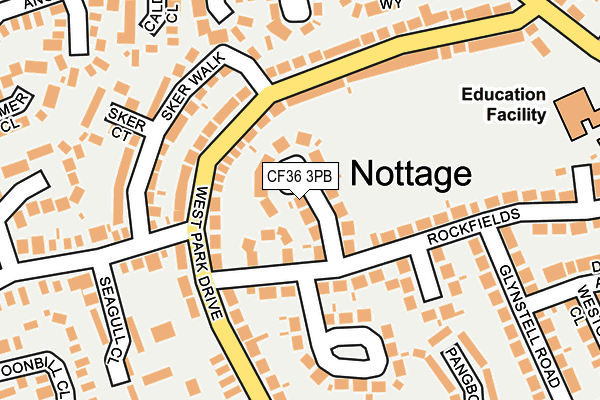 CF36 3PB map - OS OpenMap – Local (Ordnance Survey)