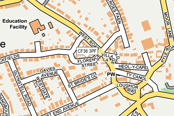 CF36 3PF map - OS OpenMap – Local (Ordnance Survey)