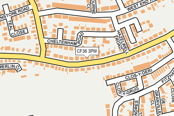 CF36 3PW map - OS OpenMap – Local (Ordnance Survey)
