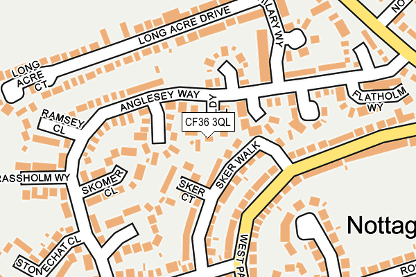 CF36 3QL map - OS OpenMap – Local (Ordnance Survey)