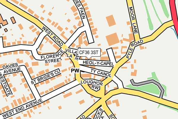 CF36 3ST map - OS OpenMap – Local (Ordnance Survey)