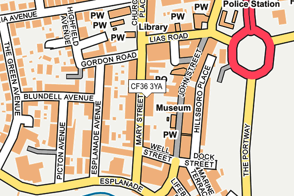 CF36 3YA map - OS OpenMap – Local (Ordnance Survey)