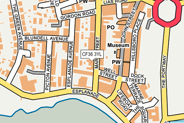 CF36 3YL map - OS OpenMap – Local (Ordnance Survey)