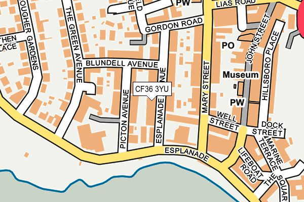 CF36 3YU map - OS OpenMap – Local (Ordnance Survey)