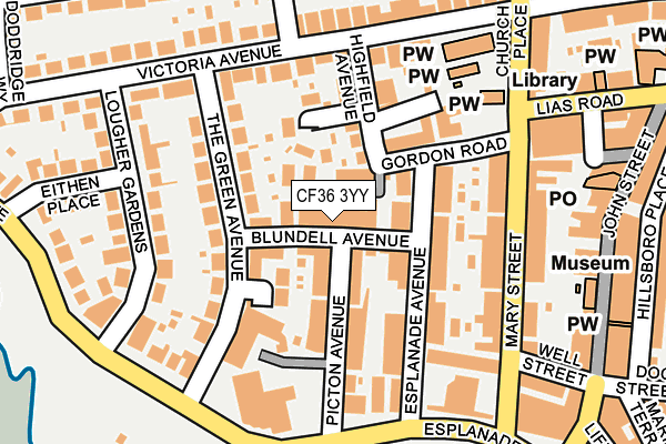 CF36 3YY map - OS OpenMap – Local (Ordnance Survey)