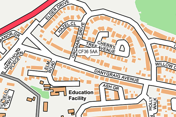CF36 5AA map - OS OpenMap – Local (Ordnance Survey)