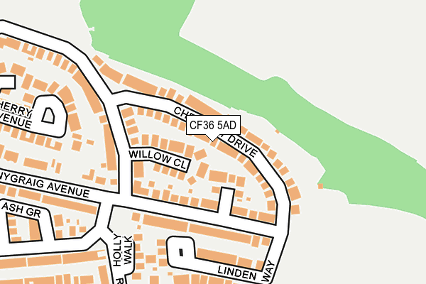 CF36 5AD map - OS OpenMap – Local (Ordnance Survey)