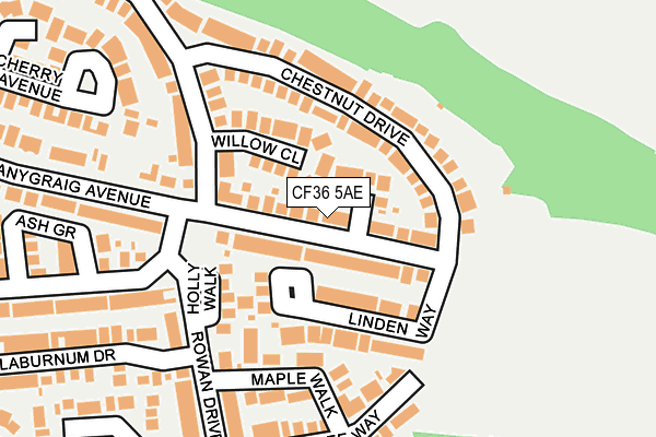 CF36 5AE map - OS OpenMap – Local (Ordnance Survey)