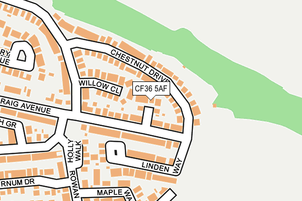 CF36 5AF map - OS OpenMap – Local (Ordnance Survey)