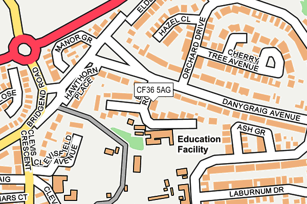 CF36 5AG map - OS OpenMap – Local (Ordnance Survey)