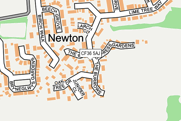 CF36 5AJ map - OS OpenMap – Local (Ordnance Survey)