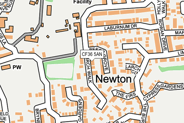 CF36 5AN map - OS OpenMap – Local (Ordnance Survey)