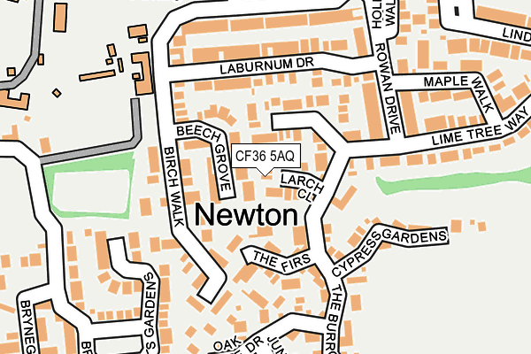 CF36 5AQ map - OS OpenMap – Local (Ordnance Survey)